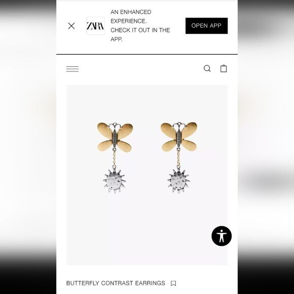 New ZARA Dual-Tone Butterfly and Sun Contrast Earrings - Picture 2 of 10
